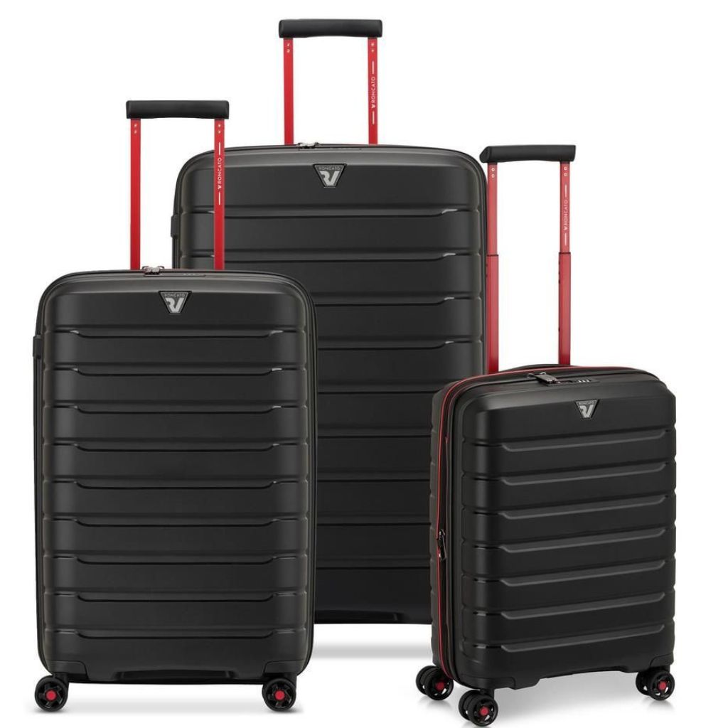 Roncato B Flying 3 Piece Lightweight EXP Spinner Luggage Set - Black Smoke