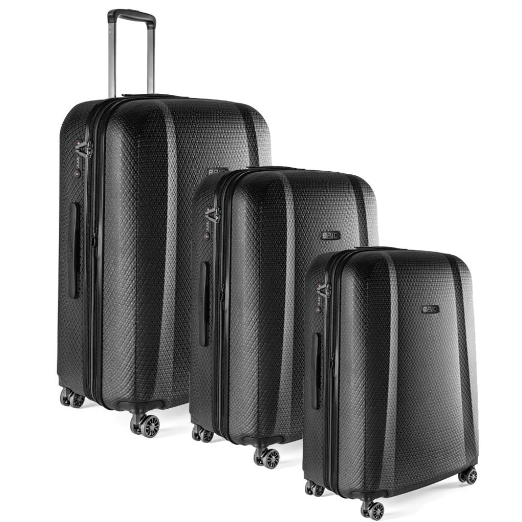 Epic GTO 5.0 - 3 Piece Hardside Luggage Set - Frozen Black - Love Luggage