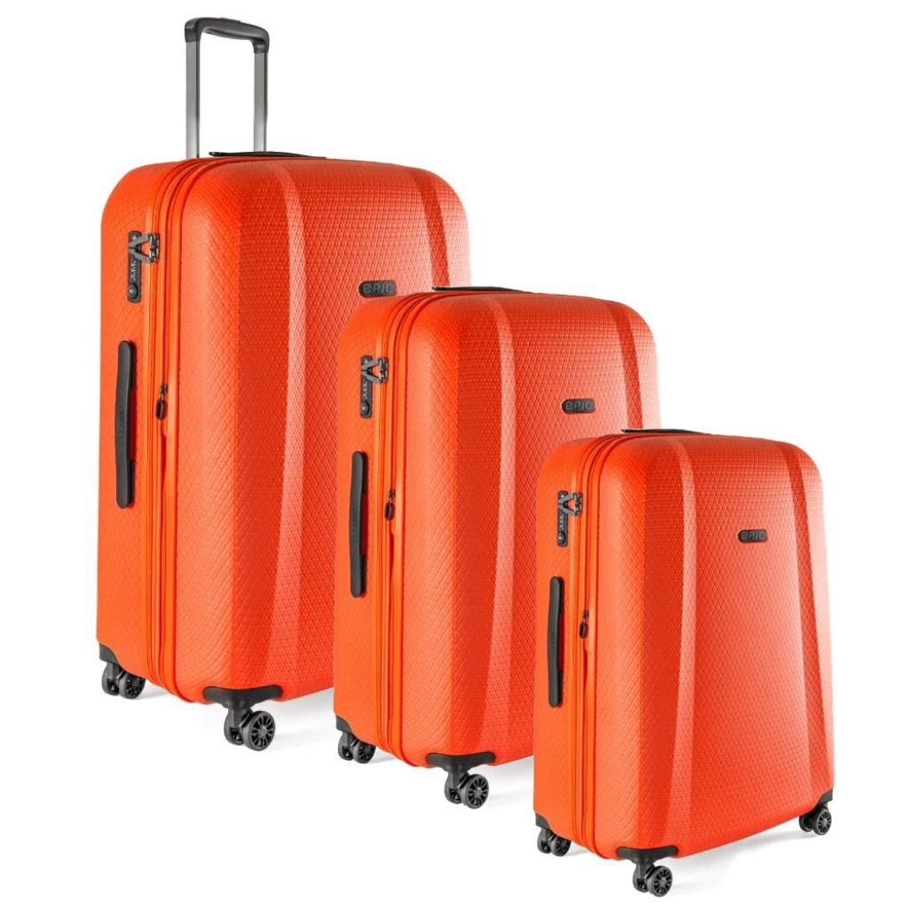 Epic GTO 5.0 - 3 Piece Hardside Luggage Set - Neon Orange - Love Luggage