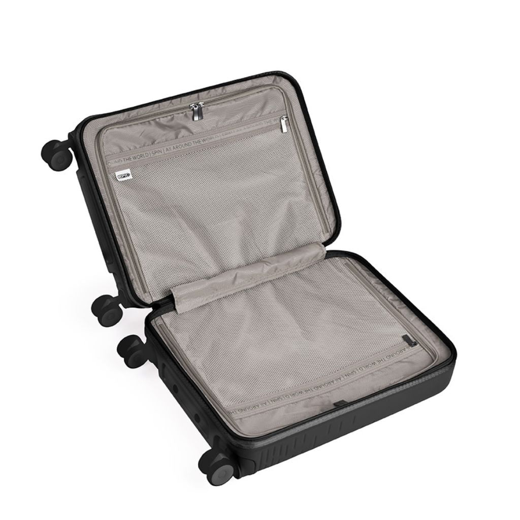 Epic Spin 55cm Carry On Lightweight Suitcase - Matt Black - Love Luggage