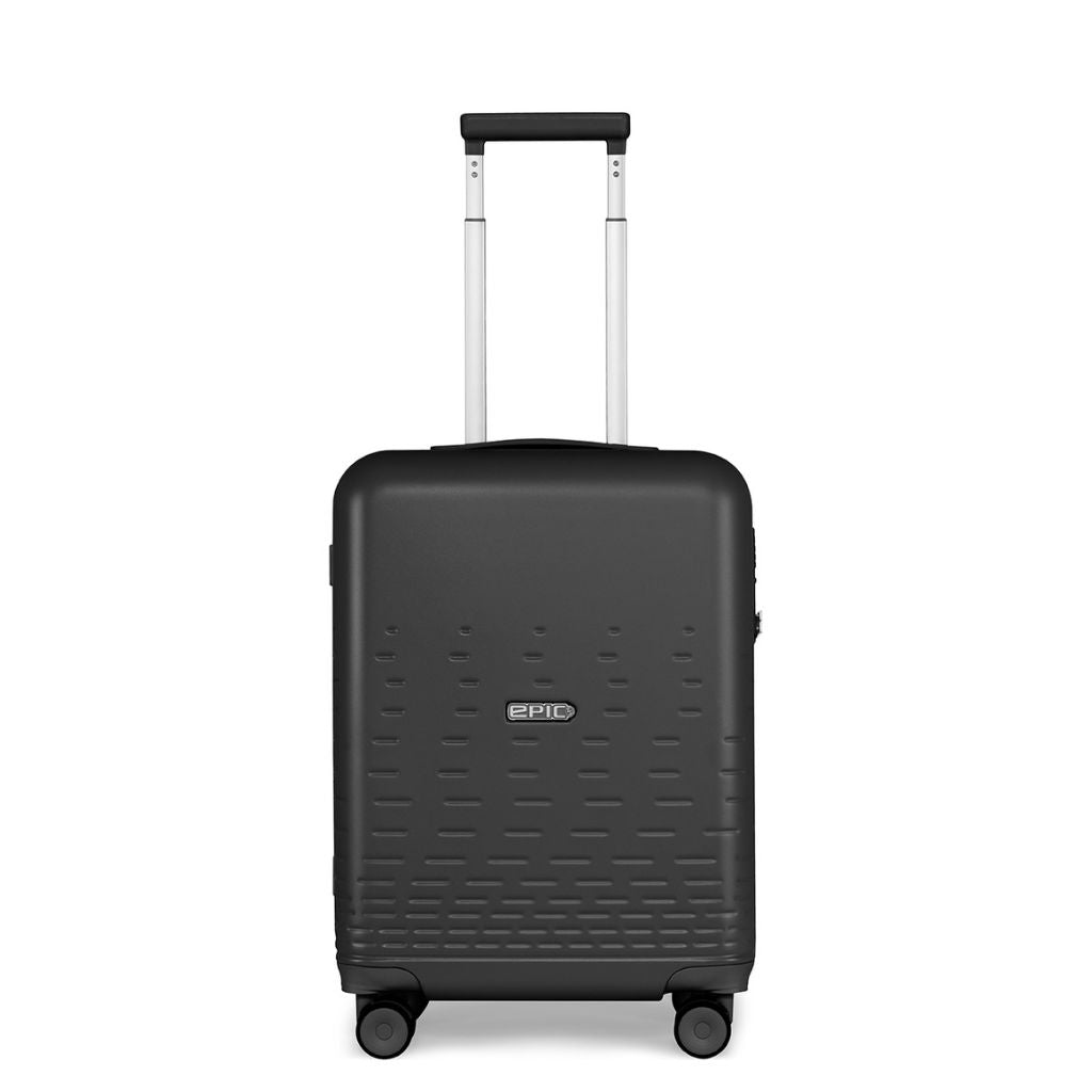 Epic Spin 55cm Carry On Lightweight Suitcase - Matt Black - Love Luggage