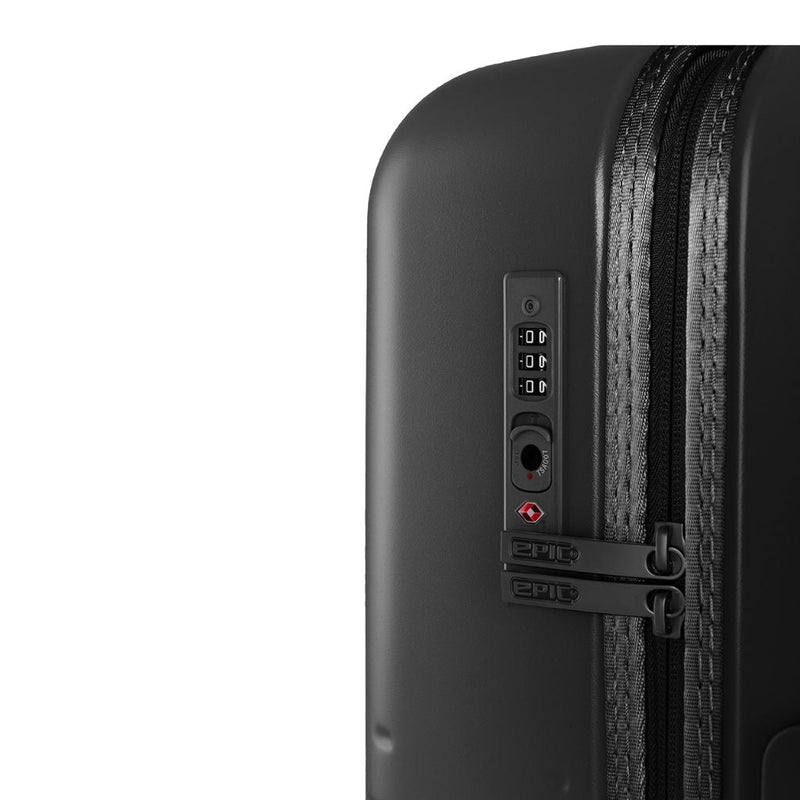 Epic Spin 55cm Carry On Lightweight Suitcase - Matt Black - Love Luggage