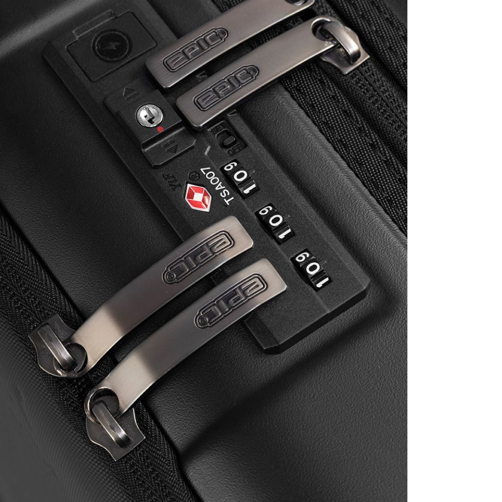 Epic Spin 55cm Carry On With 15" Laptop Sleeve - Matt Black - Love Luggage