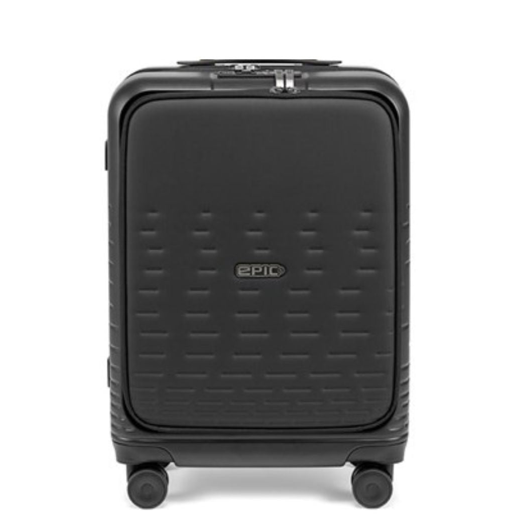 Epic Spin 55cm Carry On With 15" Laptop Sleeve - Matt Black - Love Luggage