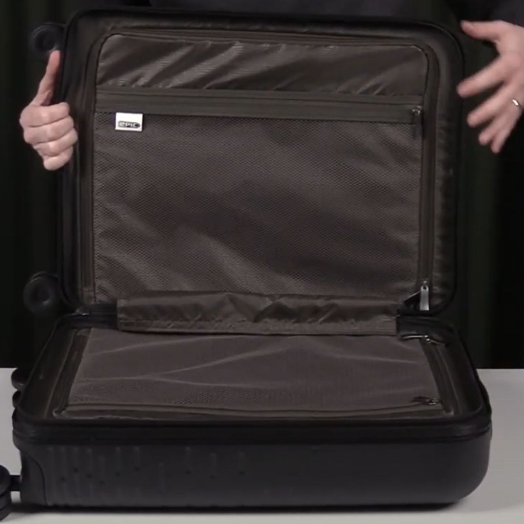 Epic Spin 55cm Carry On With 15" Laptop Sleeve - Matt Black - Love Luggage