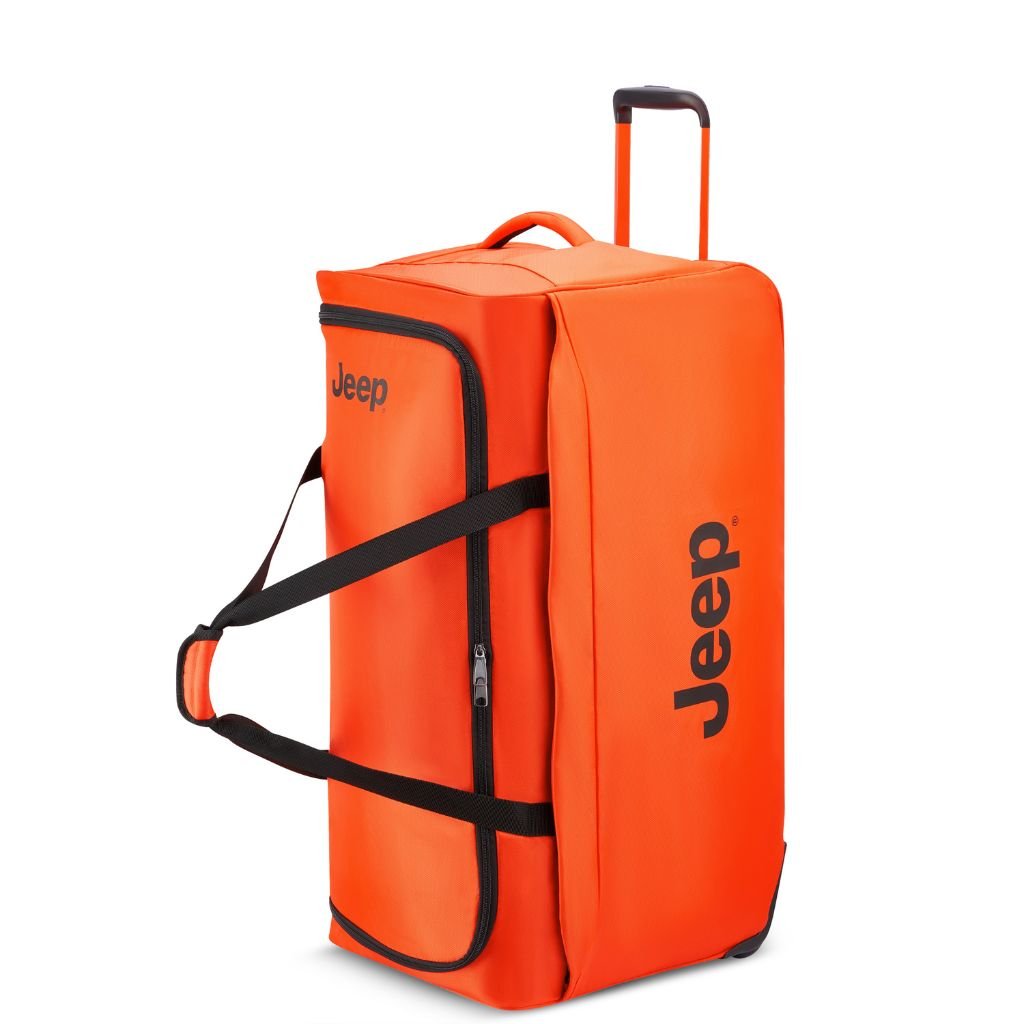 Jeep 83 cm Duel Wheel Lightweight Large Duffle Bag - Orange - Love Luggage