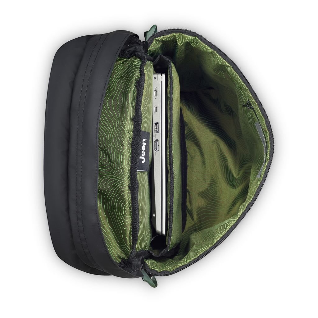 Jeep Cylindrical 17" Laptop Backpack with RFID - Black - Love Luggage