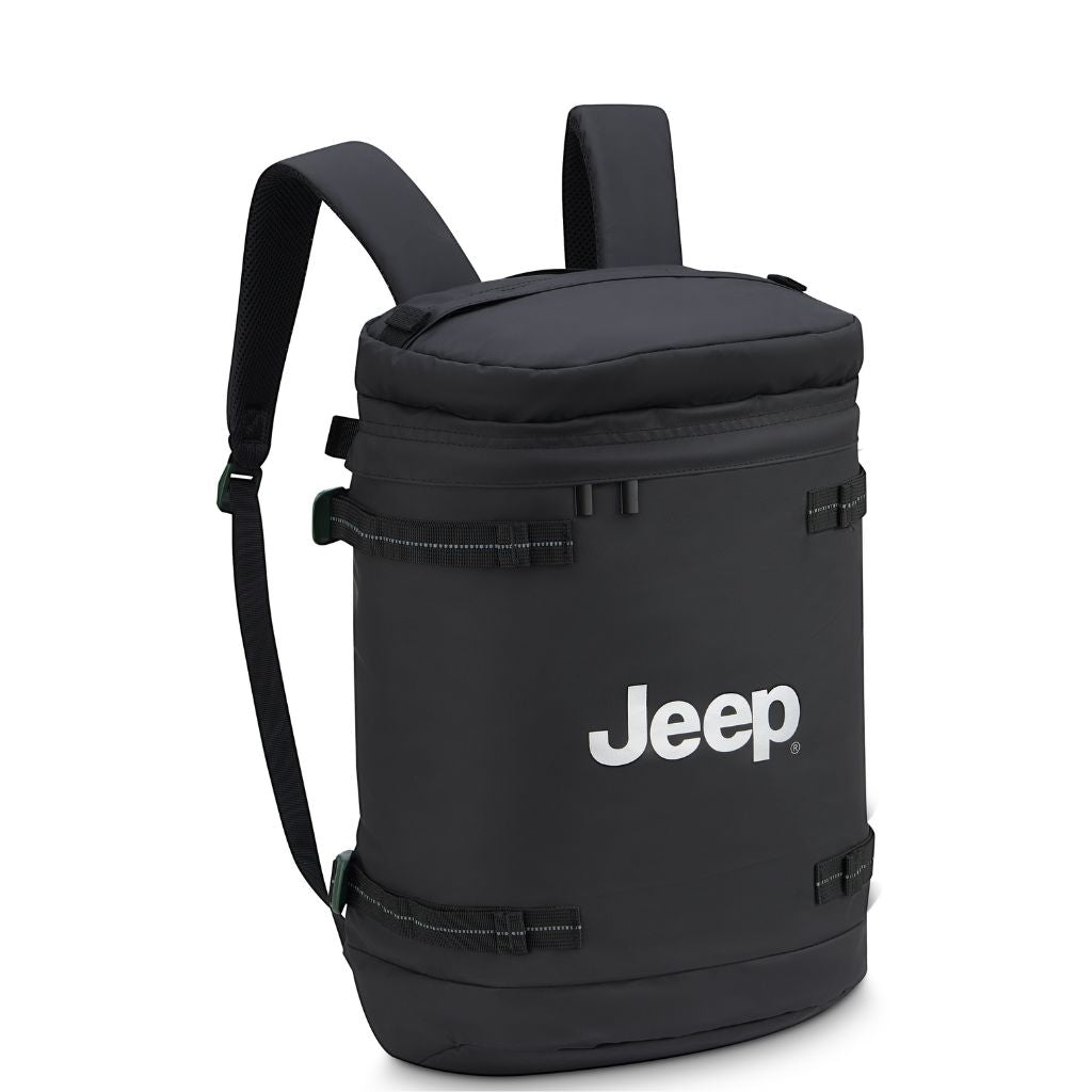 Jeep Cylindrical 17" Laptop Backpack with RFID - Black - Love Luggage