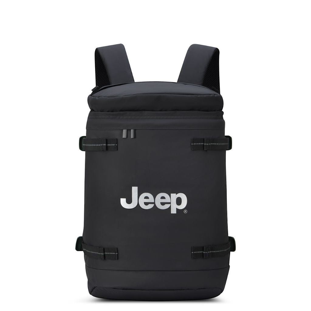 Jeep Cylindrical 17" Laptop Backpack with RFID - Black - Love Luggage