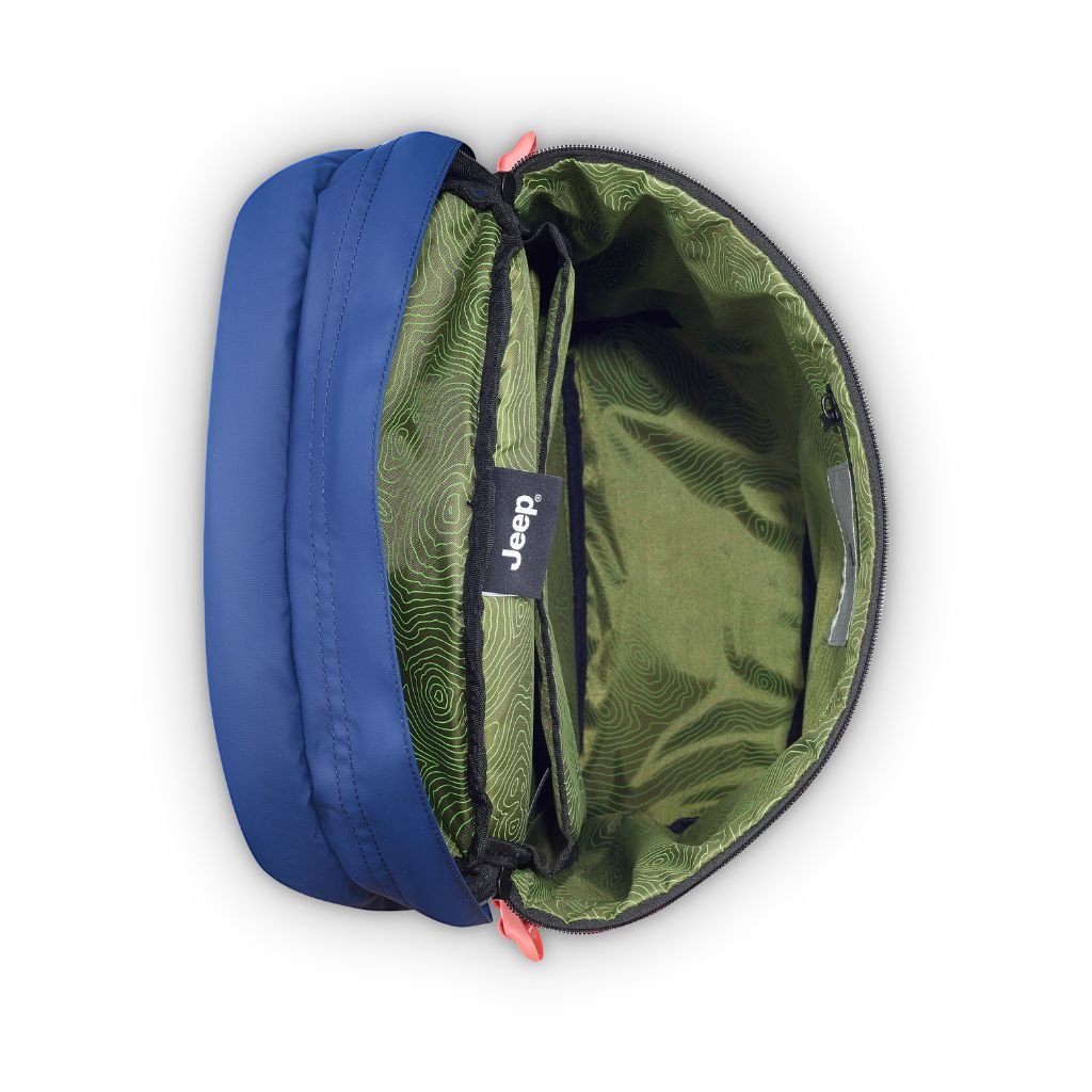 Jeep Cylindrical 17" Laptop Backpack with RFID - Navy - Love Luggage