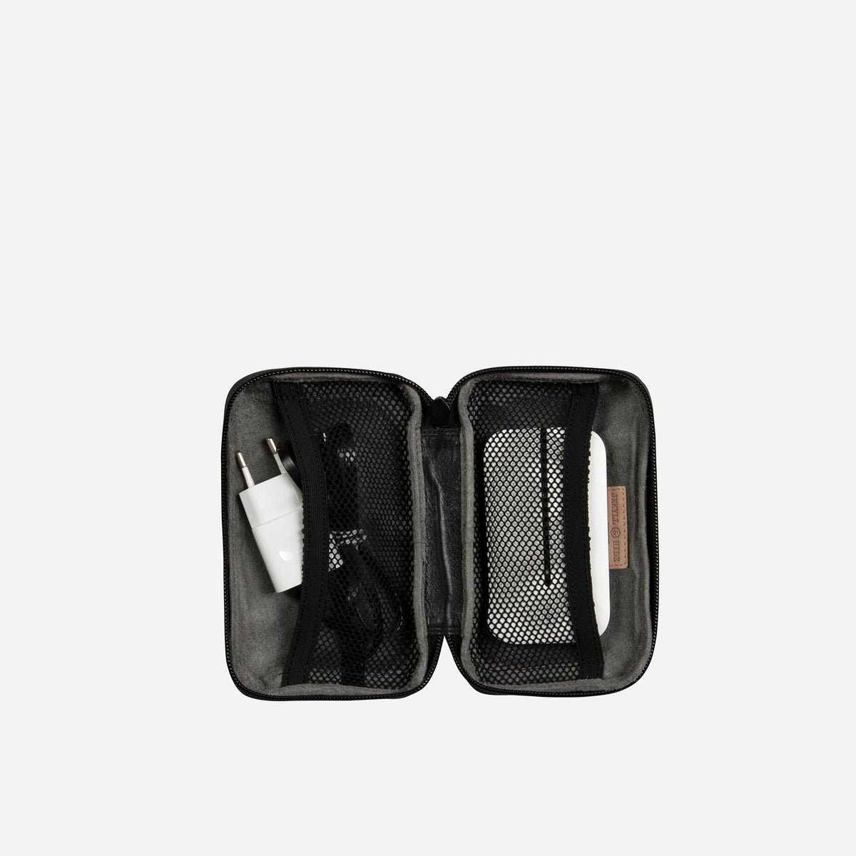 Jekyll & Hide Compact Zip Around Cable Pouch, Black - Love Luggage