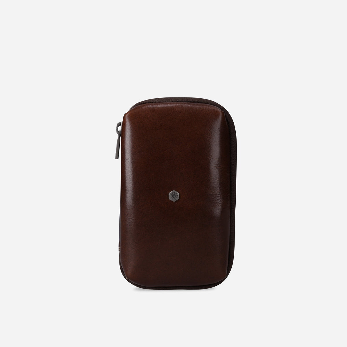 Jekyll & Hide Compact Zip Around Cable Pouch, Mocha - Love Luggage