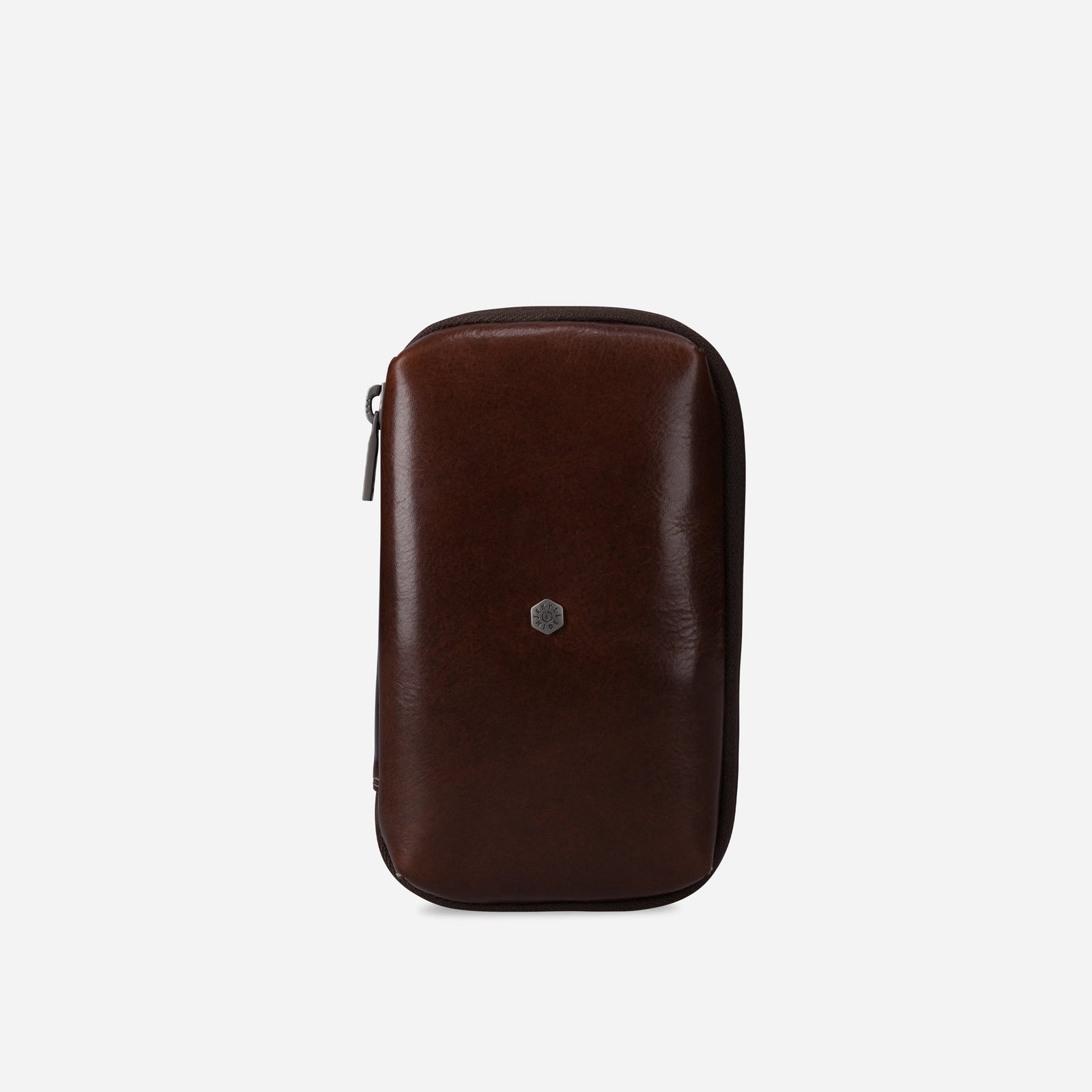 Jekyll & Hide Compact Zip Around Cable Pouch, Mocha - Love Luggage