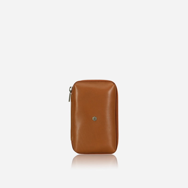 Jekyll & Hide Compact Zip Around Cable Pouch, Tan - Love Luggage