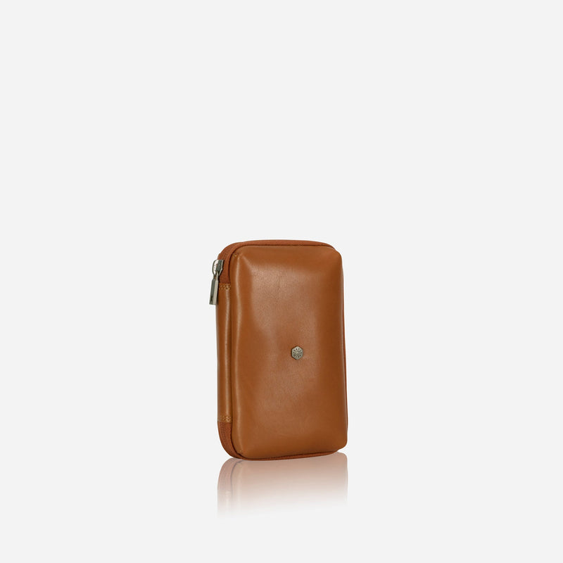 Jekyll & Hide Compact Zip Around Cable Pouch, Tan - Love Luggage