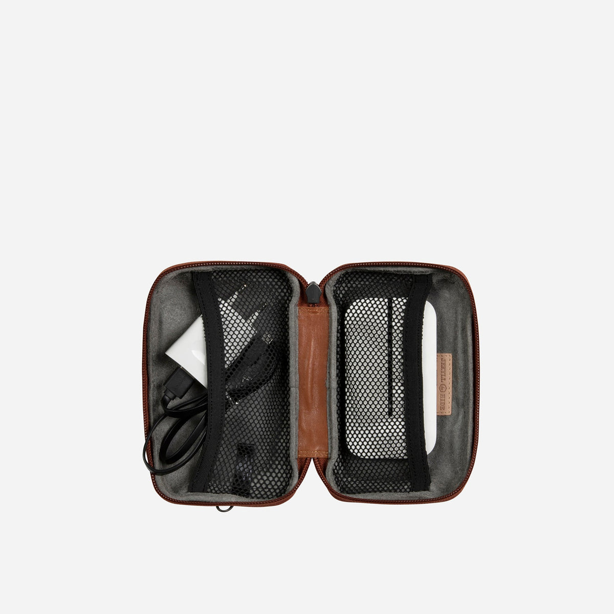 Jekyll & Hide Compact Zip Around Cable Pouch, Tan - Love Luggage