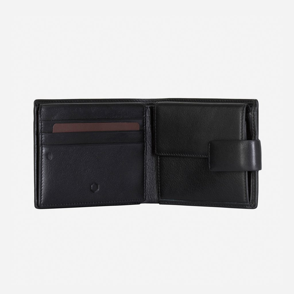 Jekyll & Hide Monaco Billfold Wallet With Coin And ID Window, Black - Love Luggage