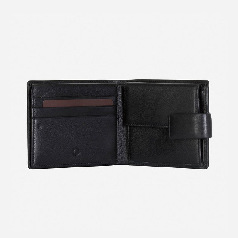 Jekyll & Hide Monaco Billfold Wallet With Coin And ID Window, Black - Love Luggage