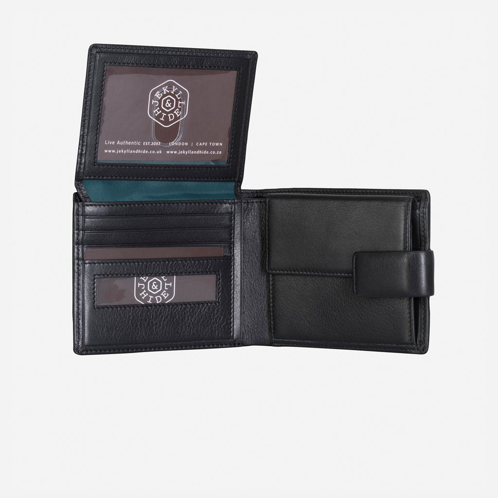 Jekyll & Hide Monaco Billfold Wallet With Coin And ID Window, Black - Love Luggage