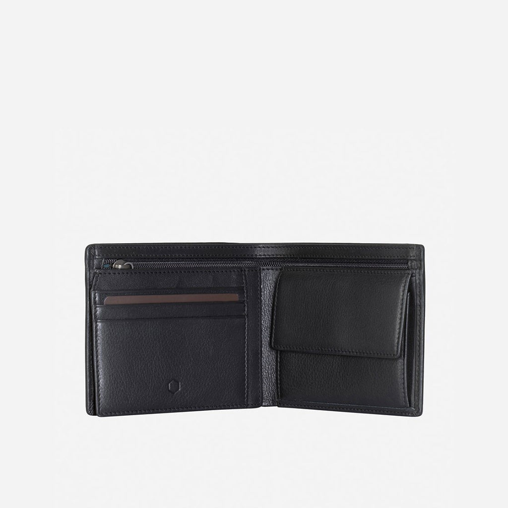 Jekyll & Hide Monaco Large Bifold Wallet With Coin, Black - Love Luggage