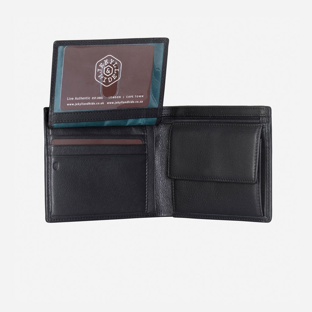 Jekyll & Hide Monaco Large Bifold Wallet With Coin, Black - Love Luggage