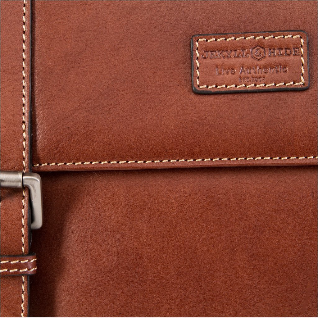 Jekyll & Hide Montana Double Buckle Laptop Briefcase, Colt - Love Luggage