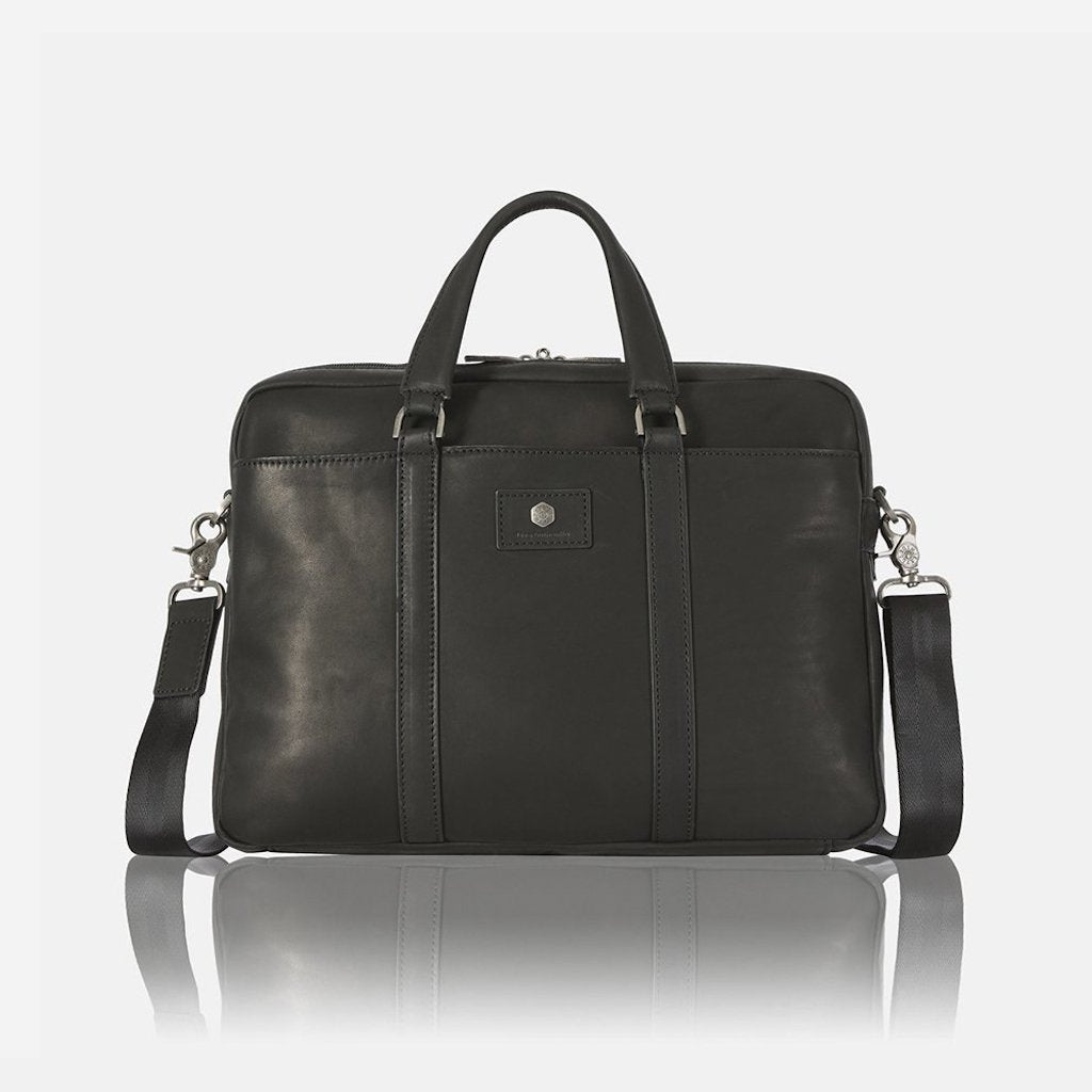 Jekyll & Hide Montana Slim Laptop Briefcase, Black - Love Luggage