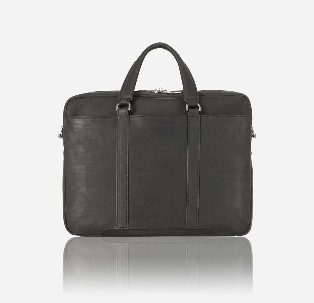 Jekyll & Hide Montana Slim Laptop Briefcase, Black - Love Luggage