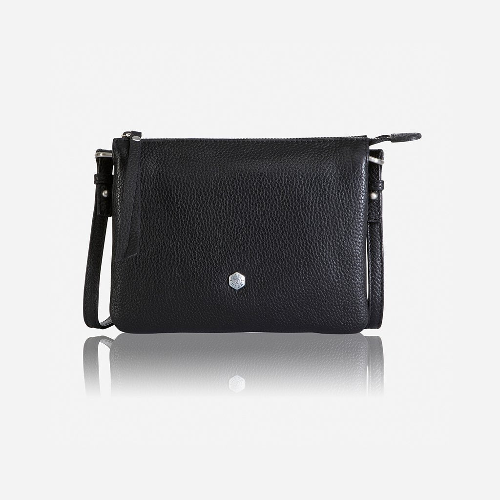 Jekyll & Hide Osaka Slim Ladies Leather Crossbody Bag, Black - Love Luggage