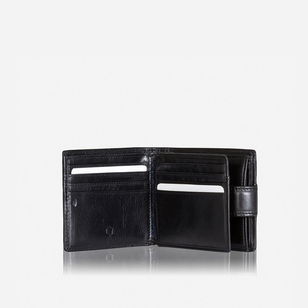 Jekyll & Hide Oxford Billfold Wallet With Coin And ID Window, Black - Love Luggage