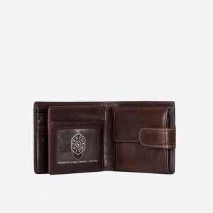 Jekyll & Hide Oxford Billfold Wallet With Coin And ID Window, Coffee - Love Luggage
