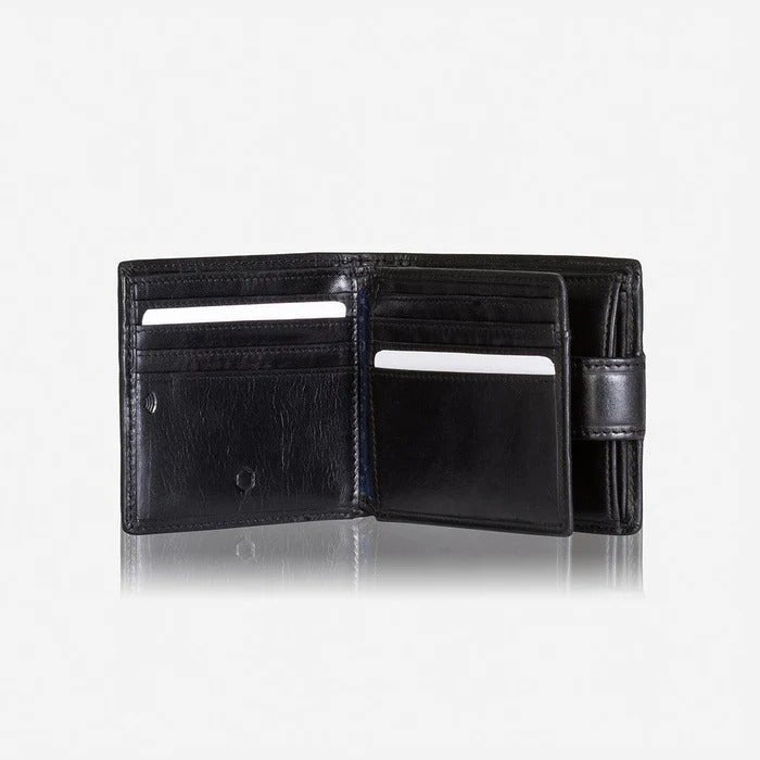 Jekyll & Hide Oxford Billfold Wallet With Coin And Tab Closure, Black - Love Luggage