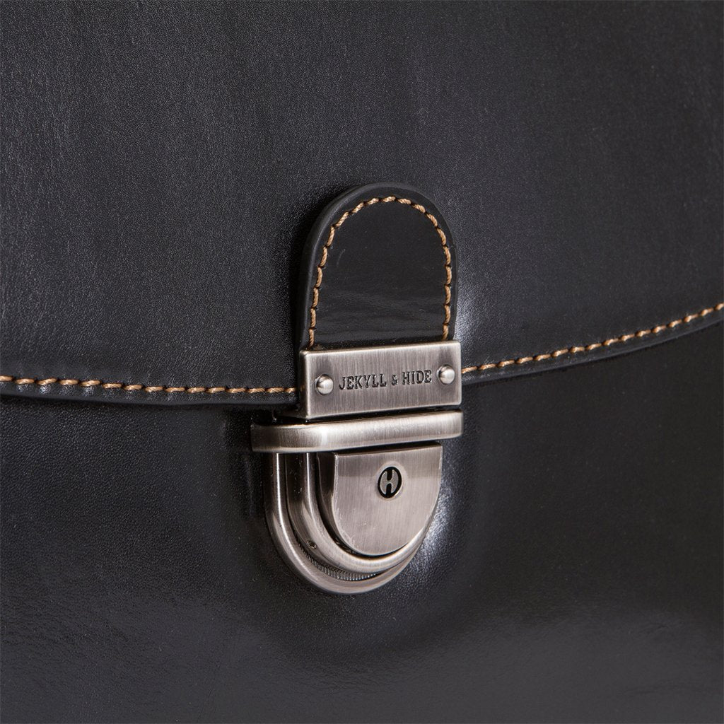 Jekyll & Hide Oxford Extra Slim Business Briefcase, Black - Love Luggage