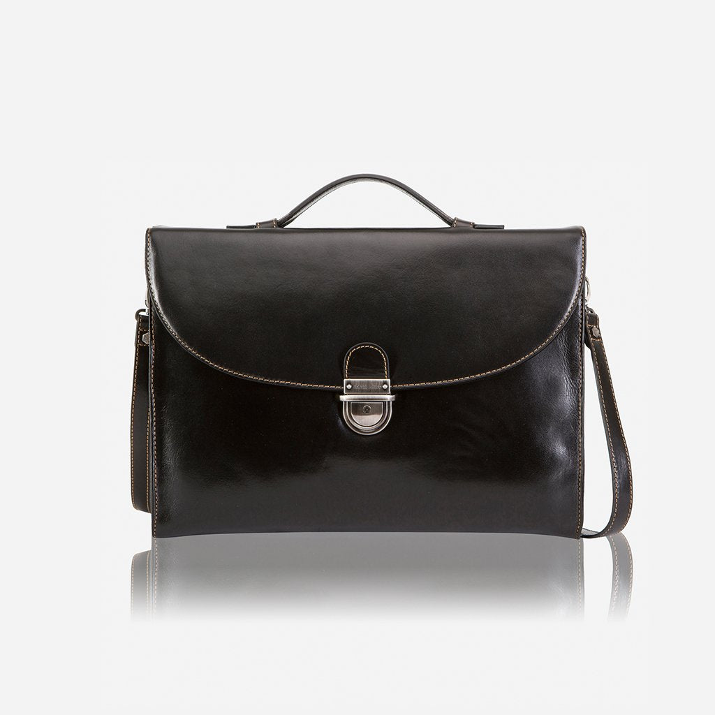 Jekyll & Hide Oxford Extra Slim Business Briefcase, Black - Love Luggage