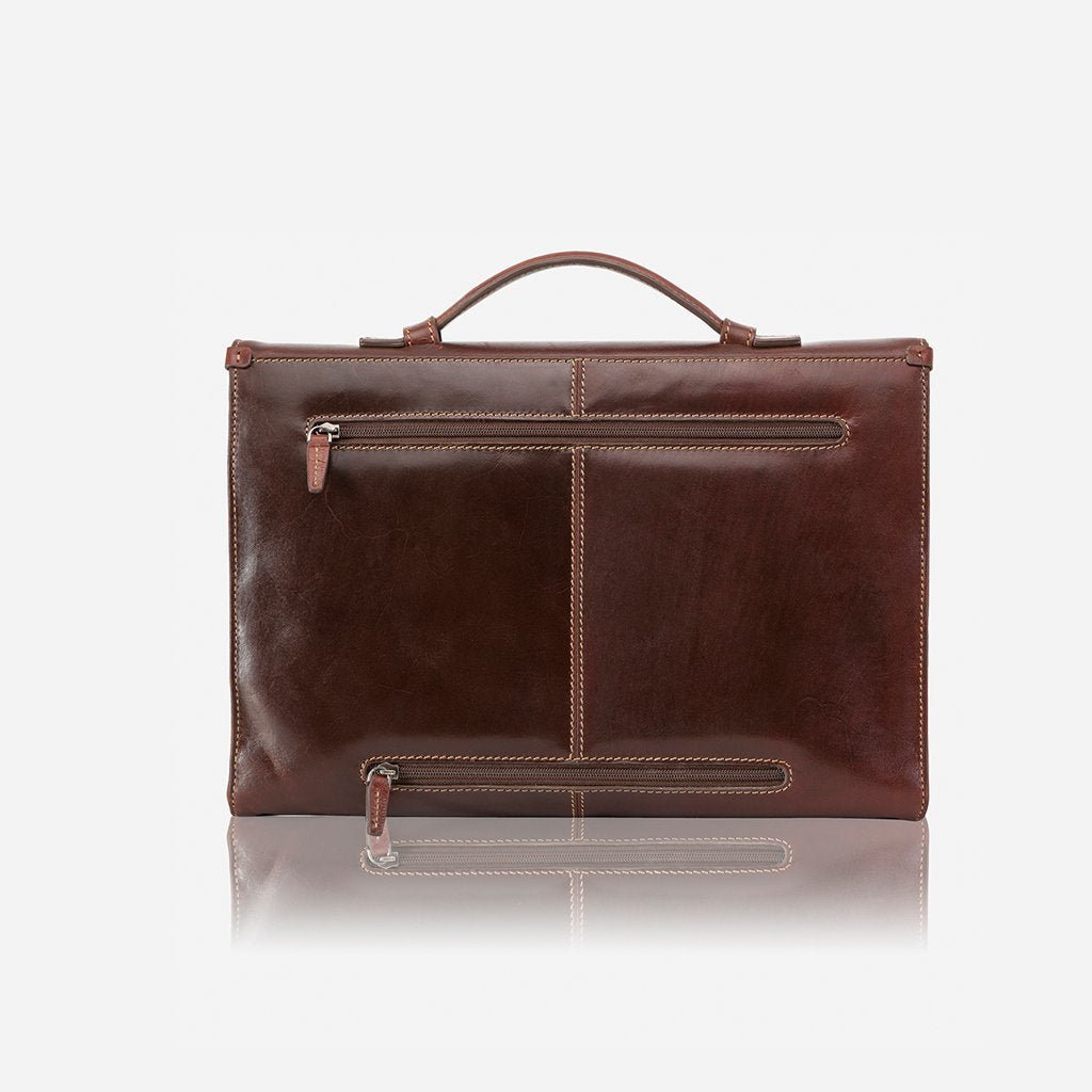 Jekyll & Hide Oxford Extra Slim Business Briefcase, Tobacco - Love Luggage