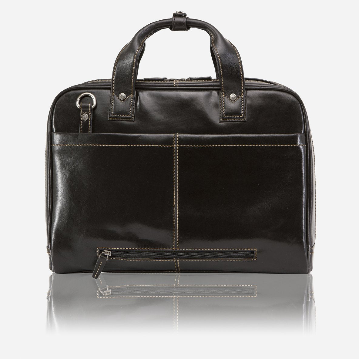 Jekyll & Hide Oxford Large Multi Compartment Briefcase, Black - Love Luggage