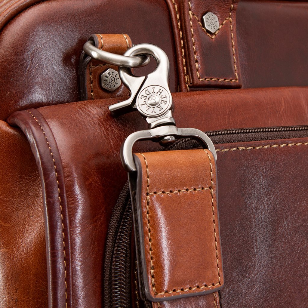 Jekyll & Hide Oxford Large Multi Compartment Briefcase, Tobacco - Love Luggage