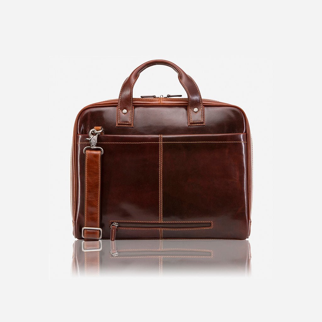 Jekyll & Hide Oxford Large Multi Compartment Briefcase, Tobacco - Love Luggage