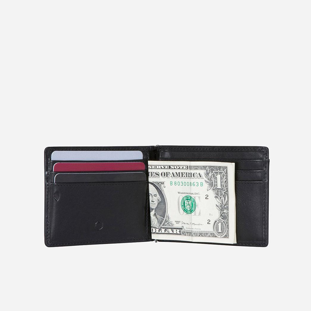 Jekyll & Hide Oxford Leather Money Clip Wallet, Black - Love Luggage