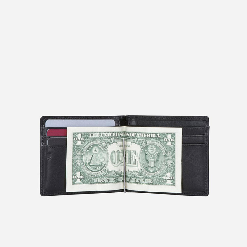 Jekyll & Hide Oxford Leather Money Clip Wallet, Black - Love Luggage
