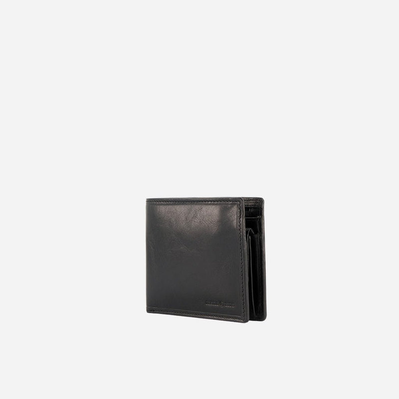 Jekyll & Hide Oxford Medium Billfold Wallet With Coin, Black - Love Luggage