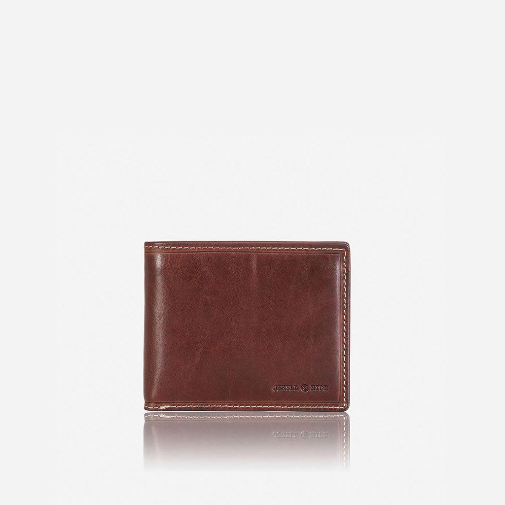 Jekyll & Hide Oxford Medium Billfold Wallet With Coin, Coffee - Love Luggage