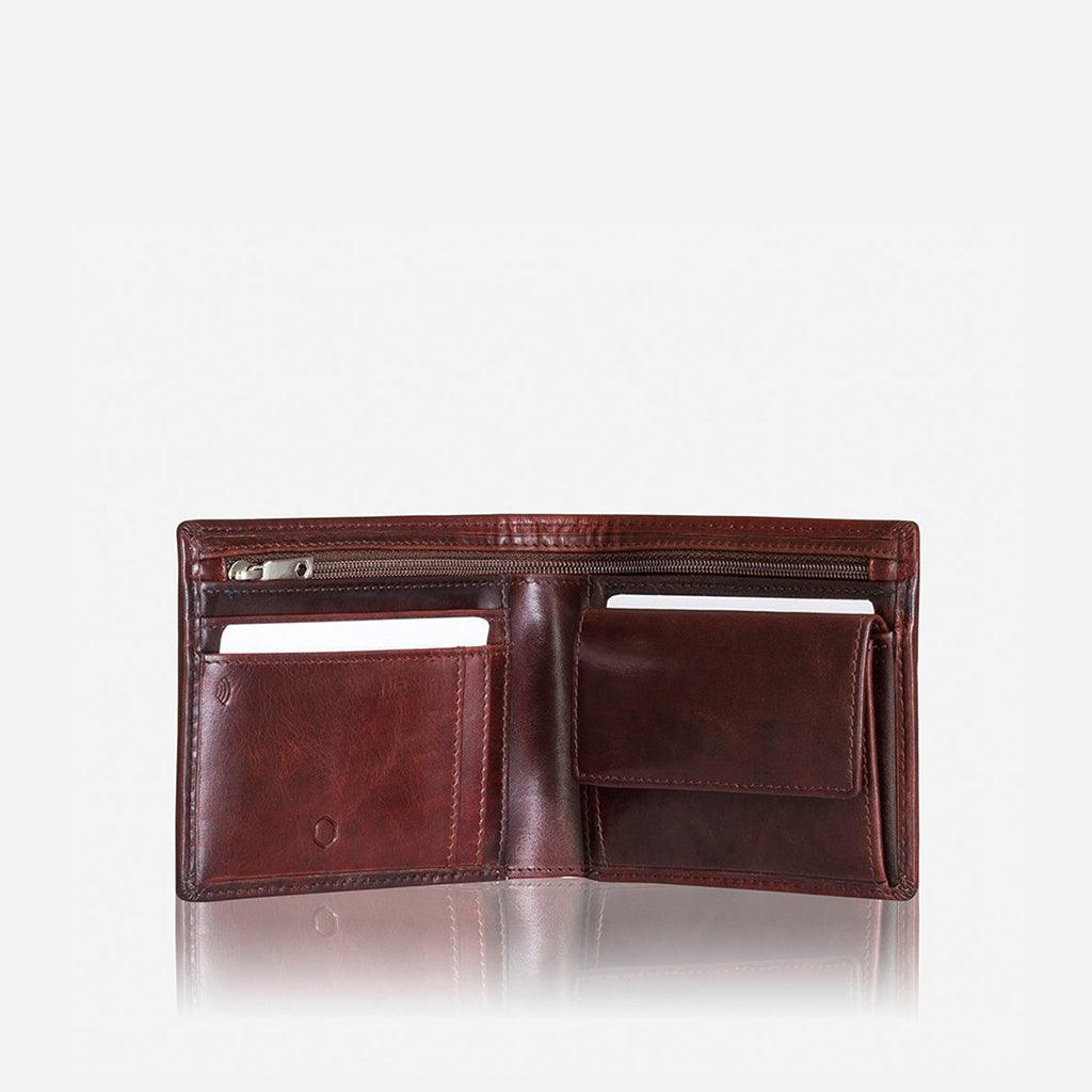 Jekyll & Hide Oxford Medium Billfold Wallet With Coin, Coffee - Love Luggage