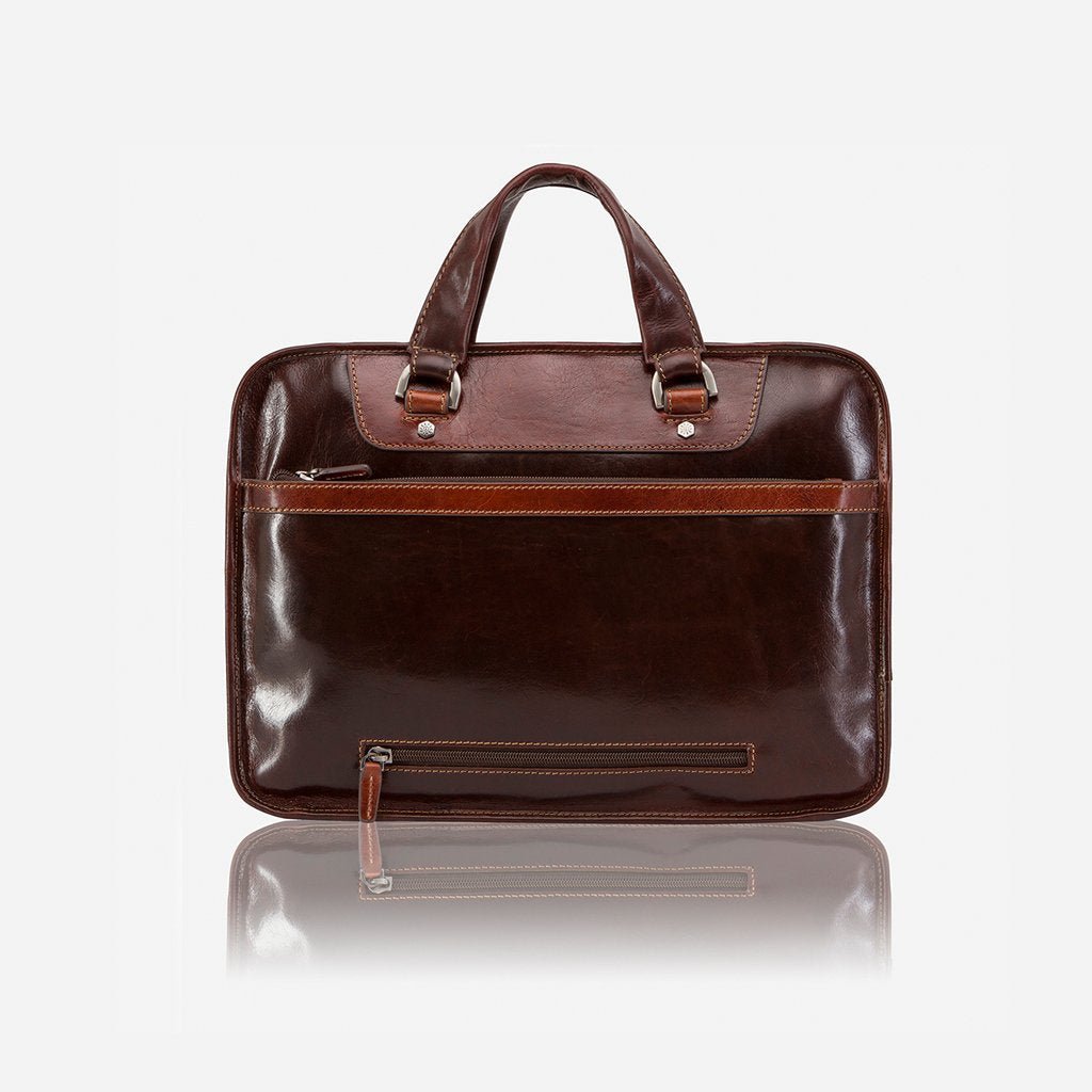 Jekyll & Hide Oxford Medium Laptop Briefcase, Tobacco - Love Luggage