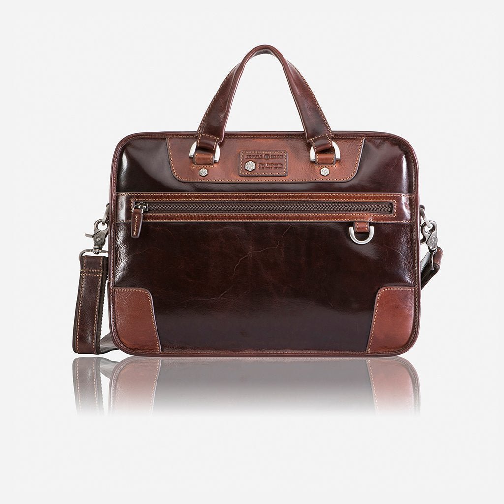 Jekyll & Hide Oxford Medium Laptop Briefcase, Tobacco - Love Luggage