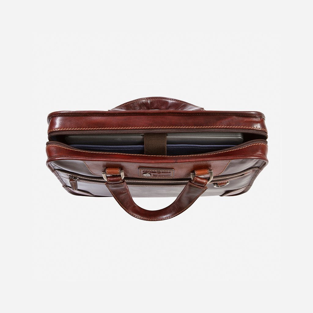 Jekyll & Hide Oxford Medium Laptop Briefcase, Tobacco - Love Luggage