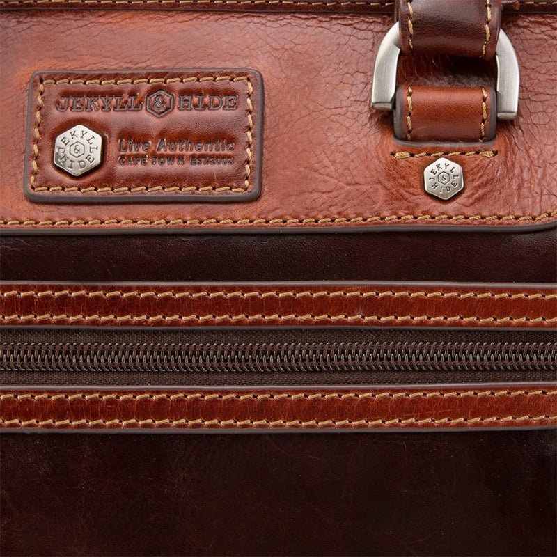 Jekyll & Hide Oxford Medium Laptop Briefcase, Tobacco - Love Luggage