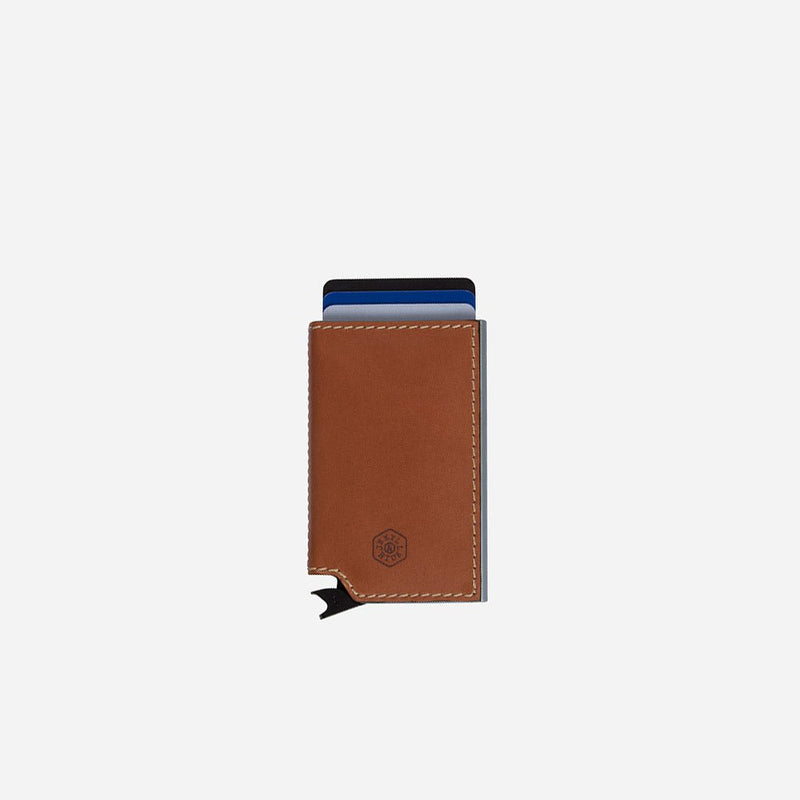 Jekyll & Hide Roma Aluminium Card Slide Wallet, Tan - Love Luggage