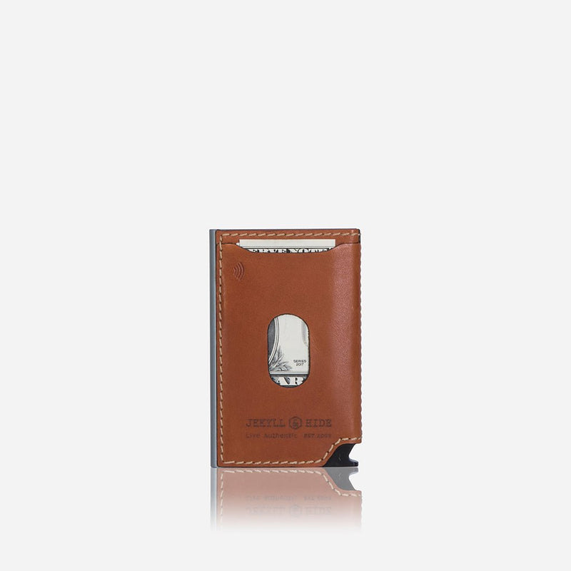 Jekyll & Hide Roma Aluminium Card Slide Wallet, Tan - Love Luggage