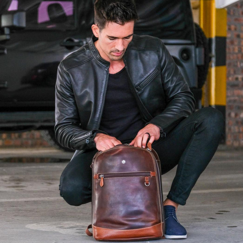 Jekyll & Hide Soho Double Compartment Backpack 41cm, Two Tone - Love Luggage